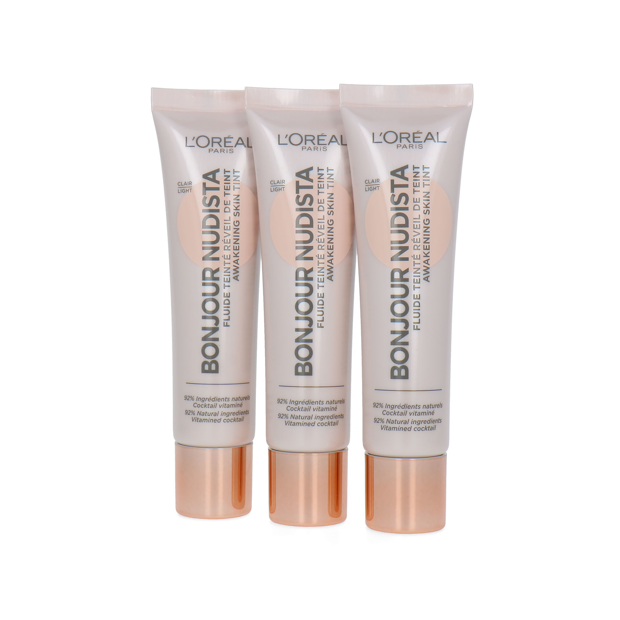 L'Oréal Bonjour Nudista Awakening Skin Tint BB crème - Light (Ensemble de 3)