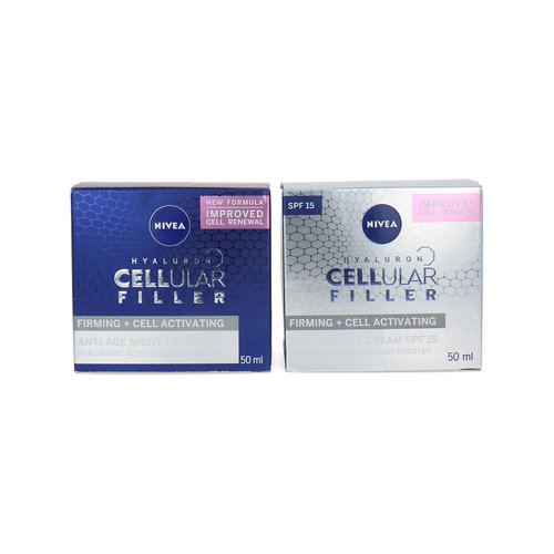 Nivea Cellular Filler Firming + Cell Activating Crème de jour & crème de nuit - 2 x 50 ml (Boîte légèrement endommagée)