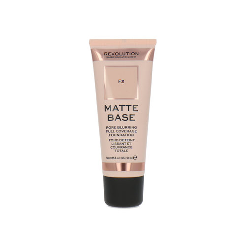 Makeup Revolution Matte Base Pore Blurring Full Coverage Fond de teint - F2 Makeup Revolution Matte Base Pore Blurring Full Coverage Fond de teint - F2