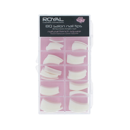 Royal 80 Salon Nail Tips - Natural French Square