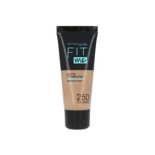 Maybelline Fit Me Matte + Poreless Fond de teint - 250 Sun Beige Maybelline Fit Me Matte + Poreless Fond de teint - 250 Sun Beige