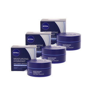 Moisturizing Hydratant Crème de nuit - 3x 50 ml (Ensemble de 3)