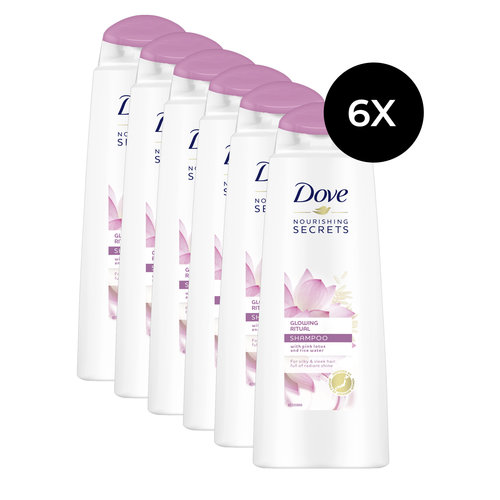 Dove Glowing Ritual Shampooing - 6x 400 ml (pour les cheveux raides)