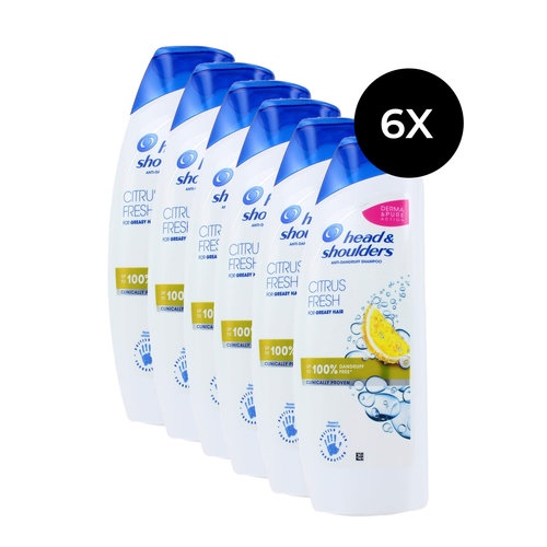 Head & Shoulders Citrus Fresh Shampooing - 6x 500 ml (pour cheveux gras) Head & Shoulders Citrus Fresh Shampooing - 6x 500 ml (pour cheveux gras)