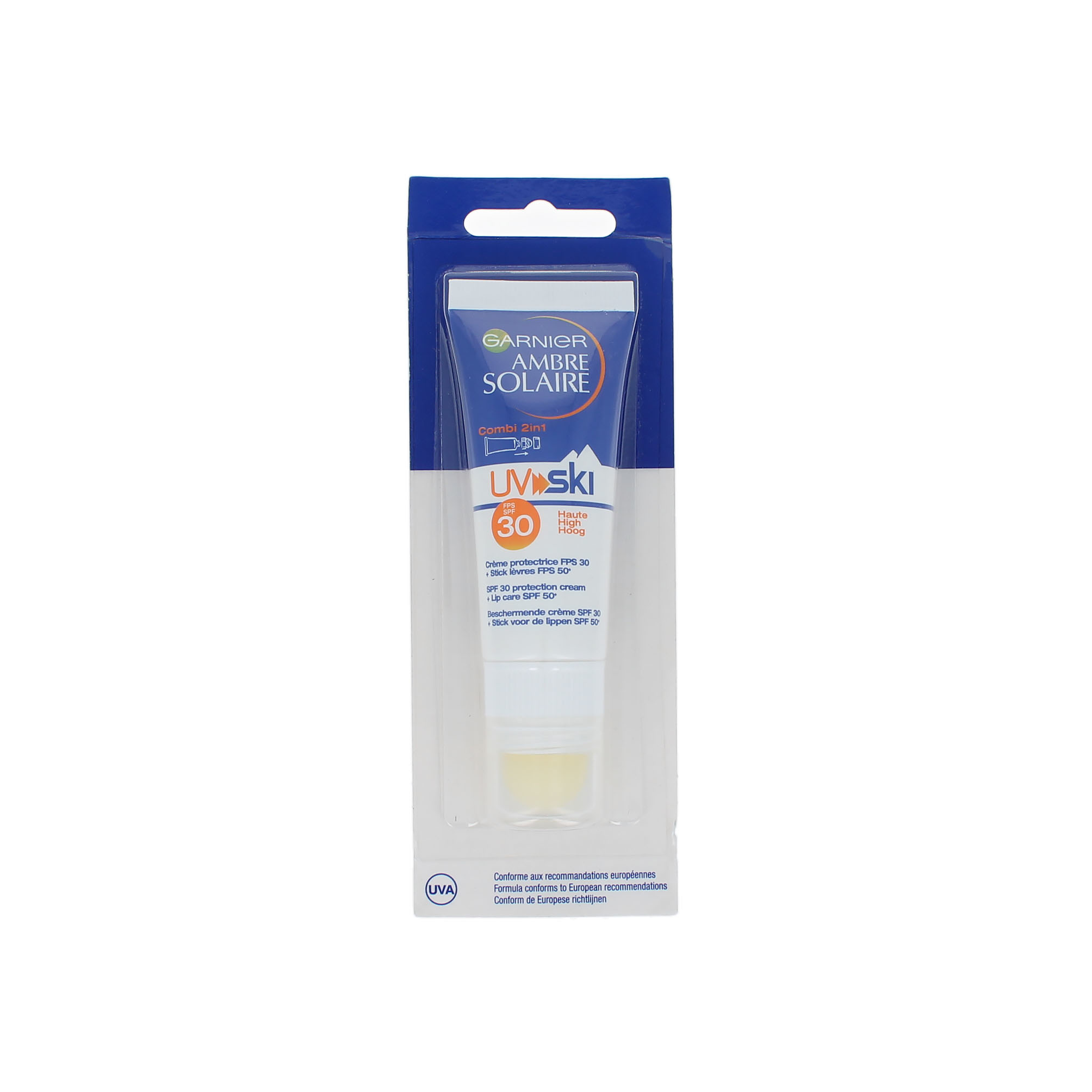 Garnier Garnier Ambre Solaire UV Ski Combi Cream + Stick Crème solaire - 20 ml + 3 ml (SPF 30)