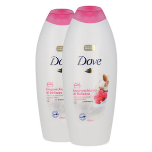 Caring Bath 2 stuks à 700 ml - Almond Cream And Hibiscus Flowers (Texte italien)