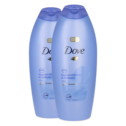 Dove Caring Bath 2 stuks à 700 ml - Talc (Texte italien)