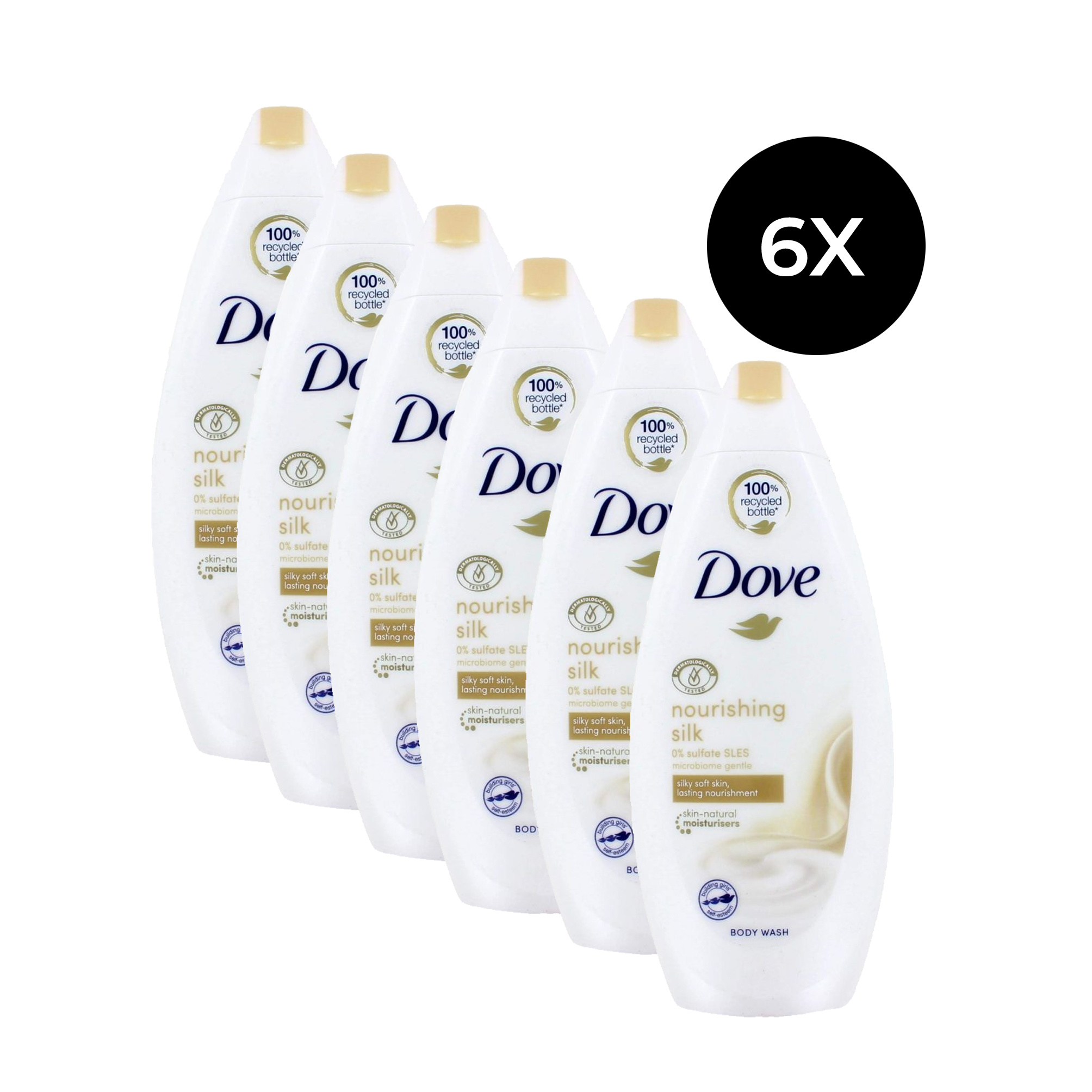 Dove Body Wash 225 ml - Nourishing Silk (6 pièces)