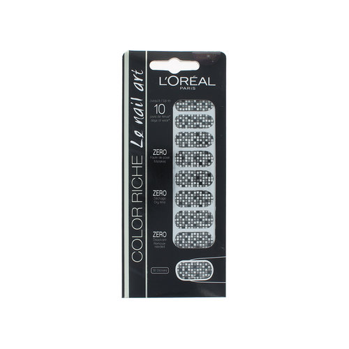 L'Oréal Color Riche Le Nail Art Nail Stickers - Black-White Blocks
