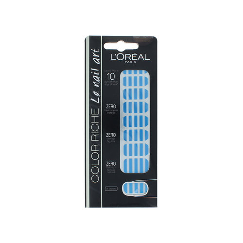 L'Oréal Color Riche Le Nail Art Nail Stickers - Blue-White Stripes
