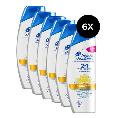 Head & Shoulders 2in1 Shampoo & Conditioner Citrus Fresh - 6 x 450 ml