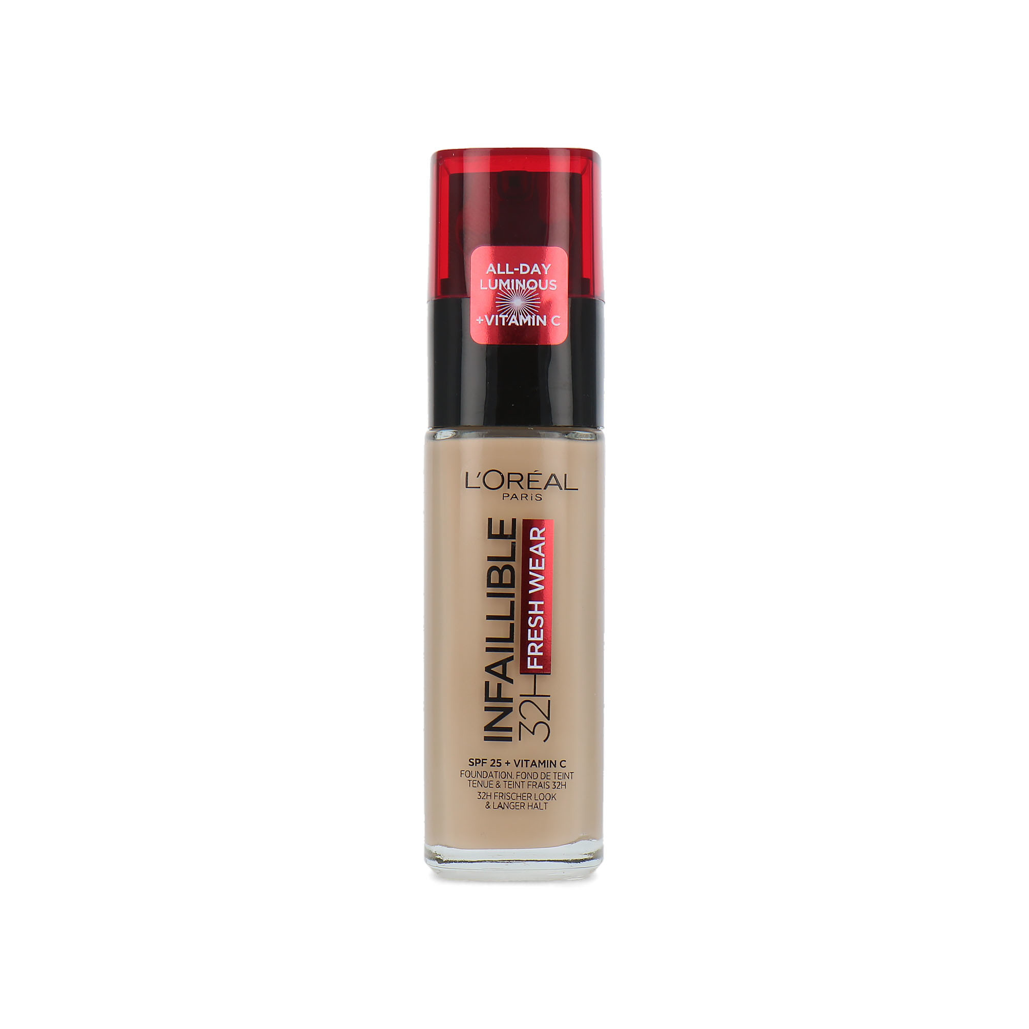Fond De Teint L'Oréal Infaillible 32H Fresh Wear - Teinte 120 Vanille Doré, SPF 25, 30 Ml