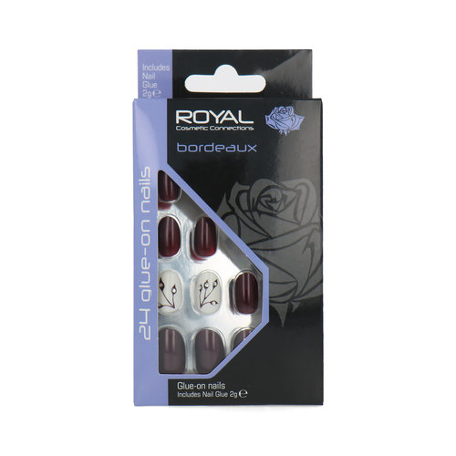 Royal 24 Glue-On Nails - Bordeaux
