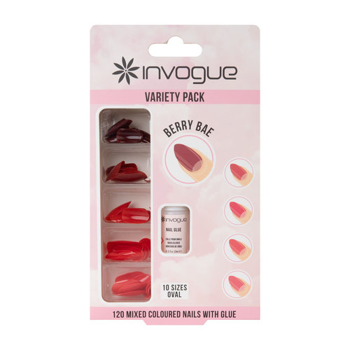 Invogue 120 Mixed Oval Coloured Nails With Glue - Barry Bae
