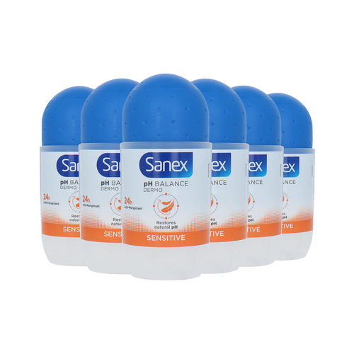 Sanex Dermo Sensitive Roll-on Deodorant (blue cap) - 6 x 50 ml