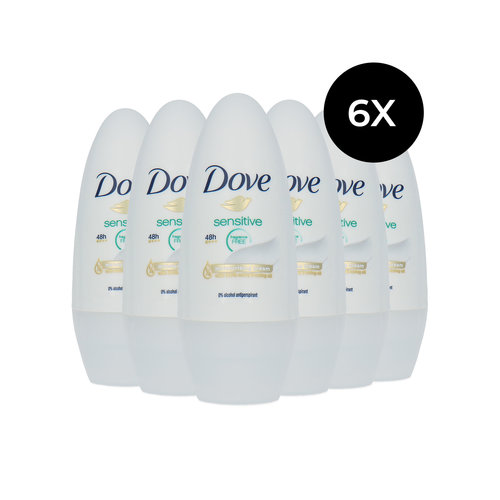 Dove Sensitive Fragrance Free Deo Roller - 6 x 50 ml