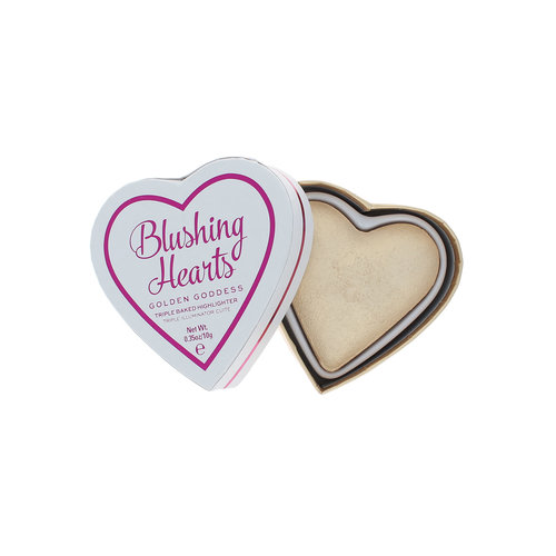 Makeup Revolution Glowing Hearts Triple Baked Highlighter Poudre - Golden Goddess