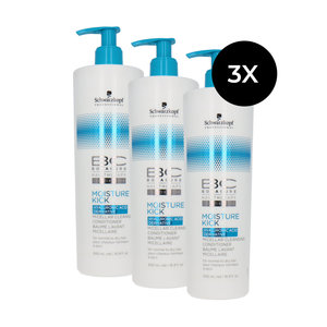 Schwarzkopf Bonacure Hairtherapy Moisture Kick Micellar Cleansing Conditioner - 3 x 500 ml Bonacure Hairtherapy Moisture Kick Micellar Cleansing Conditioner - 3 x 500 ml