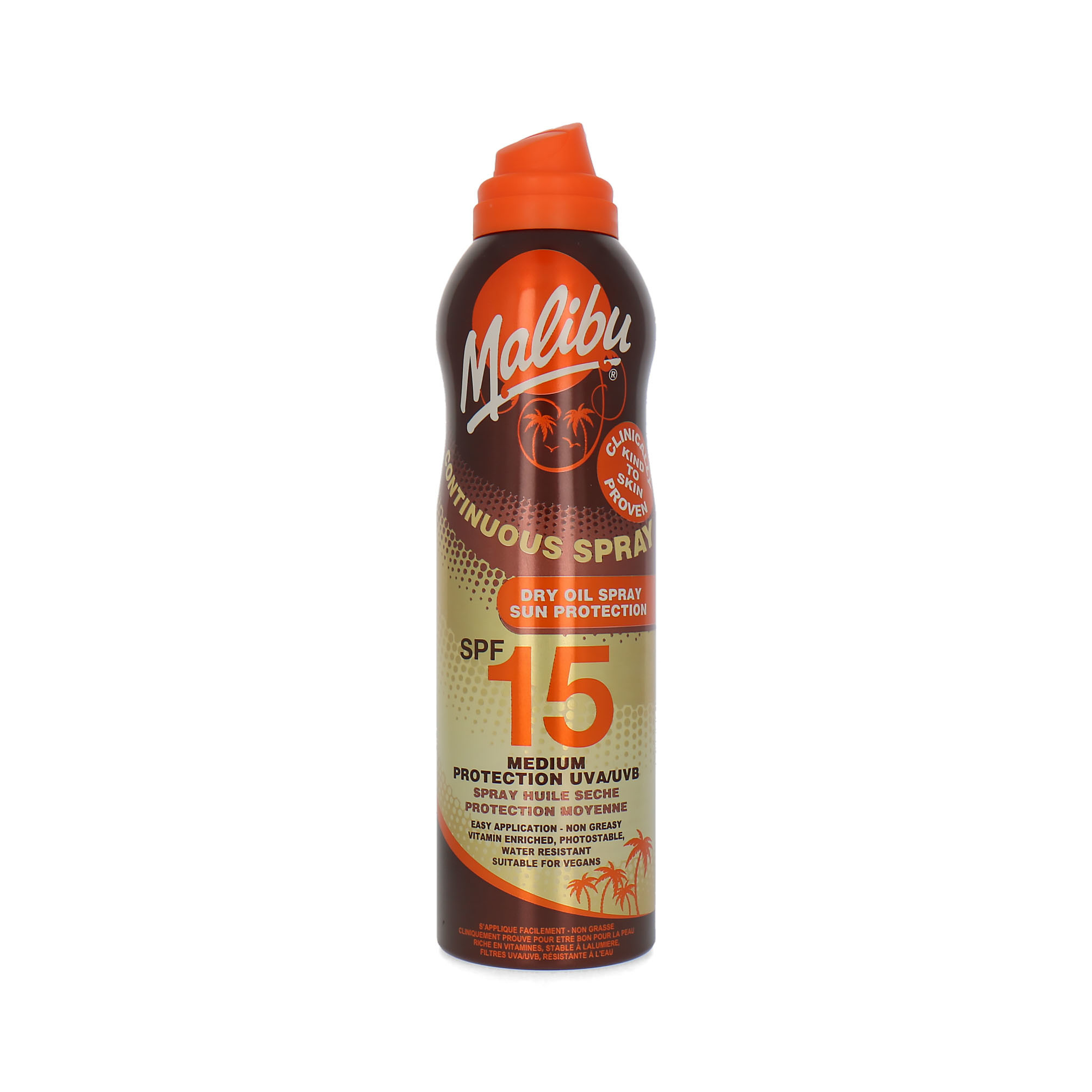 Malibu Continuous Dry Oil Spray 175 ml (SPF 15) en ligne
