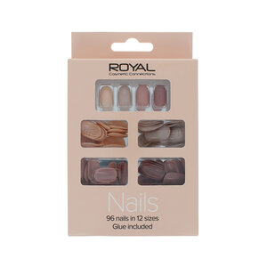 Royal 96 Nails with Glue - Nudes 96 Nails with Glue - Nudes