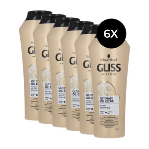 Gliss Kur Hair Repair Ultimate Oil Elixir Shampoo - 6 x 250 ml