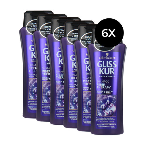 Schwarzkopf Gliss Kur Hair Repair Fiber Therapy Shampoo - 6 x 250 ml