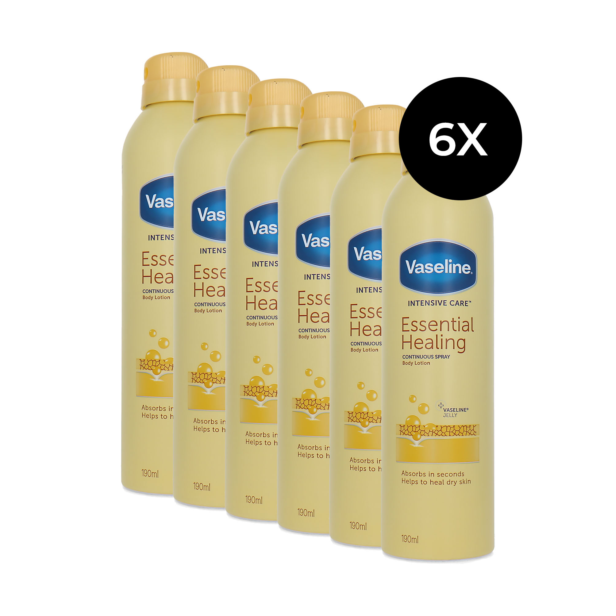 Vaseline Essential Healing Continuous Spray Lotion pour le corps - 6 x 190 ml