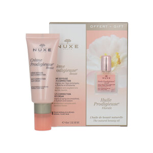 Crème Prodigieuse Florale Multi-Correction Silky Cream Ensemble-Cadeau - 40 ml - 10 ml (Pour les peaux normales à sèches)