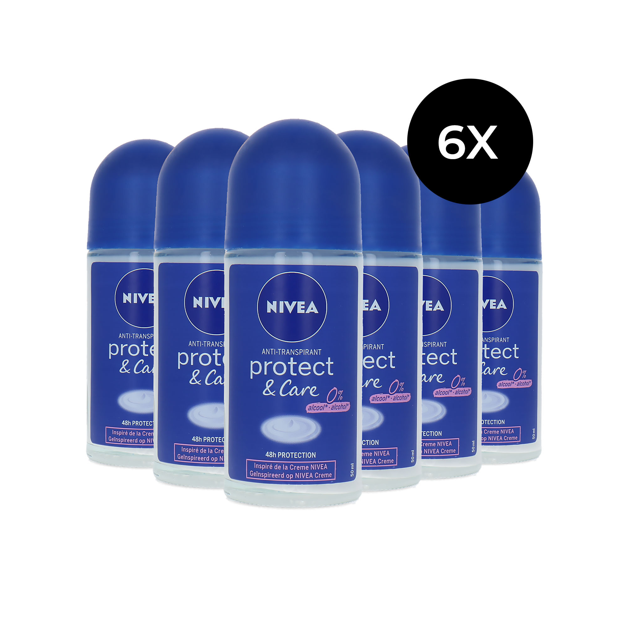 Nivea Protect & Care Deo Roller 6 x 50 ml en ligne chez Blisso