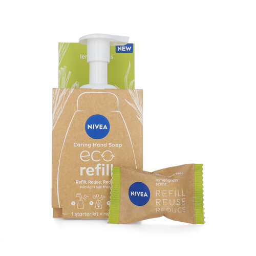 Nivea Caring Hand Soap Eco Refill Starter Kit - Lemongrass Scent