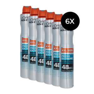 Men Expert Fresh Extreme Deodorant Spray XXL - 6 x 300 ml