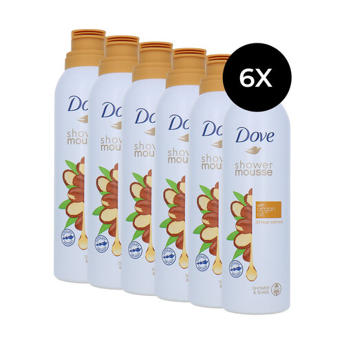 Dove Shower Mousse With Argan Oil - 6 x 200 ml