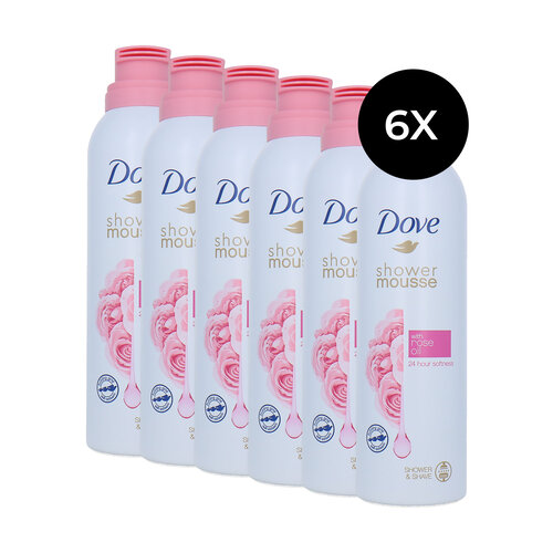 Dove Shower Mousse With Rose Oil - 6 x 200 ml