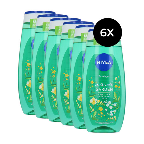 Nivea Miracle Garden Shower Gel Freesia & Green Tea - 6 x 250 ml