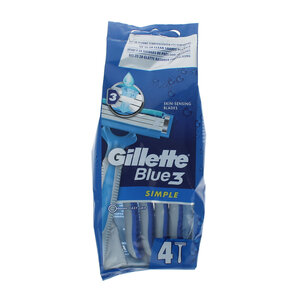 Men Blue 3 Easy Grip Disposable Razors (4 pièces)