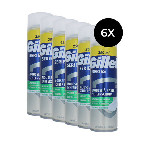 Gillette Men Series Soothing Shaving Foam - 6 x 250 ml