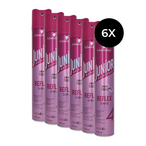 Schwarzkopf Junior Hairspray 4 Reflex Shine - 6 x 300 ml