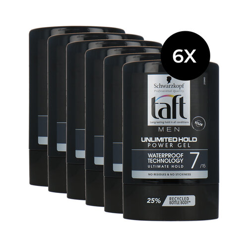 Schwarzkopf Taft Men Unlimited Hold Power Gel 7/15 - 6 x 300 ml