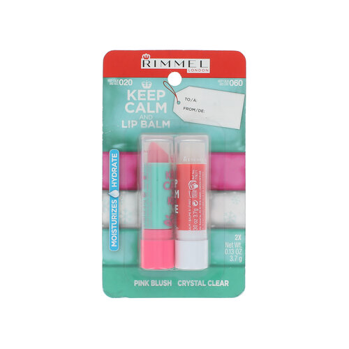 Rimmel Keep Clam and Lip Balm Duo 2 x 3,7 g - Pink Blush-Crystal Clear