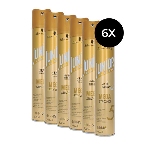 Schwarzkopf Junior Hairspray 5 Mega Strong - 6 x 300 ml