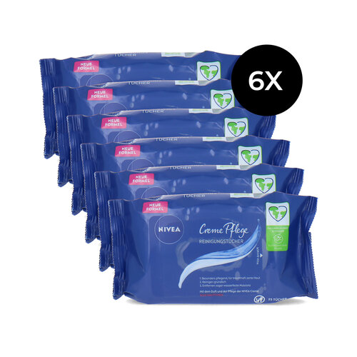 Nivea Nivea Cream Care Lingettes de nettoyage - 6 x 25 pieces Nivea Nivea Cream Care Lingettes de nettoyage - 6 x 25 pieces