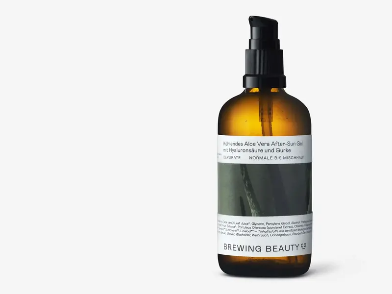 DEPURATE Kühlendes Aloe-Vera-After-Sun-Gel mit Hyaluronsäure und Gurke