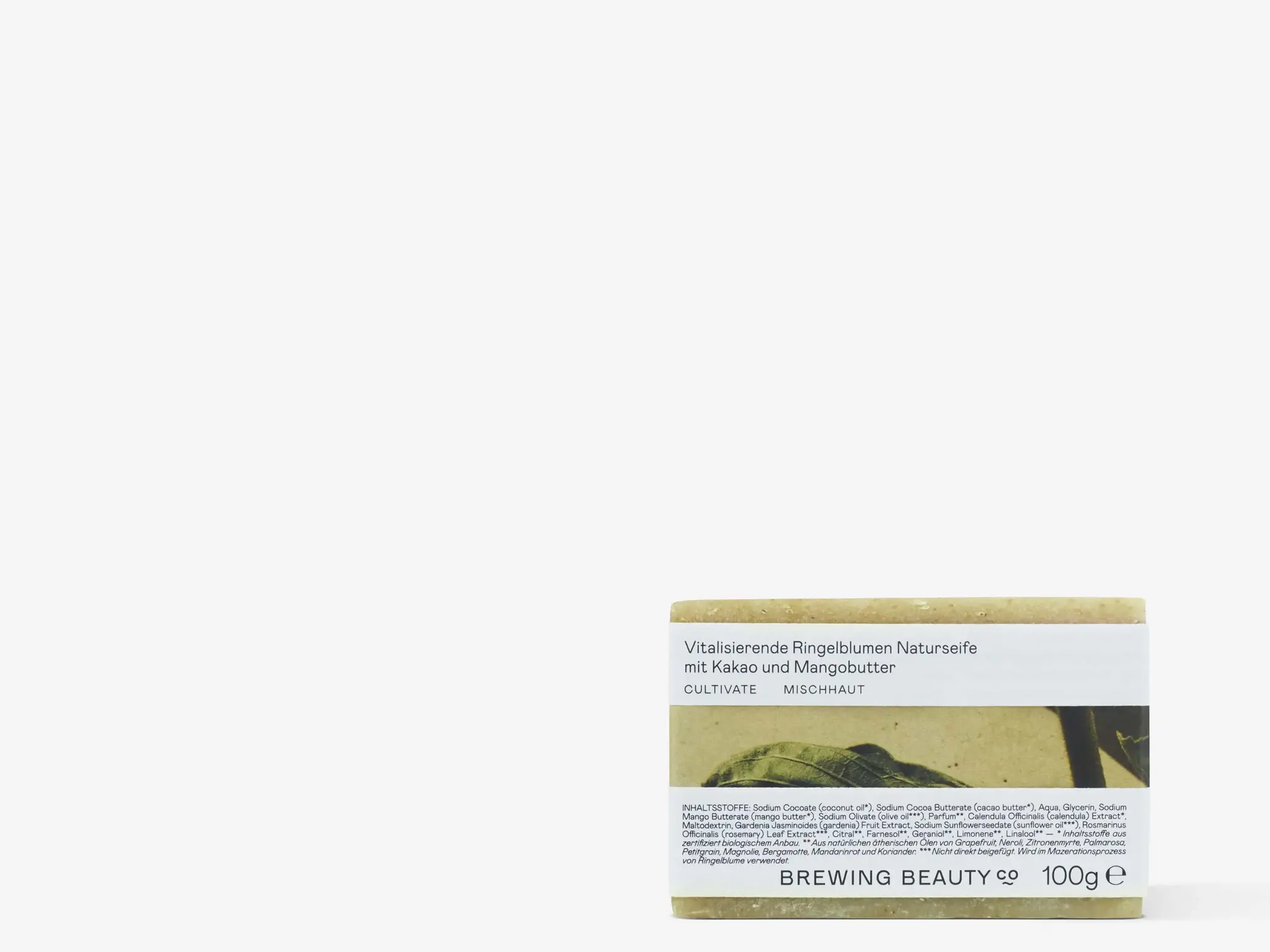 CULTIVATE Vitalising Calendula Bar Soap with Cacao and Mango Butters