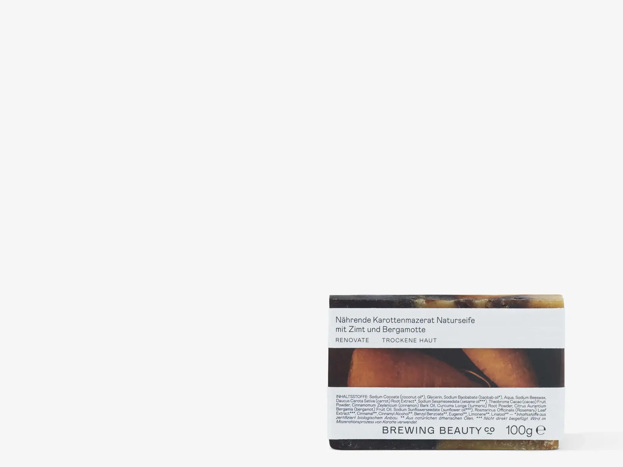 RENOVATE Nährende Karottenmazerat Naturseife mit Zimt und Bergamotte