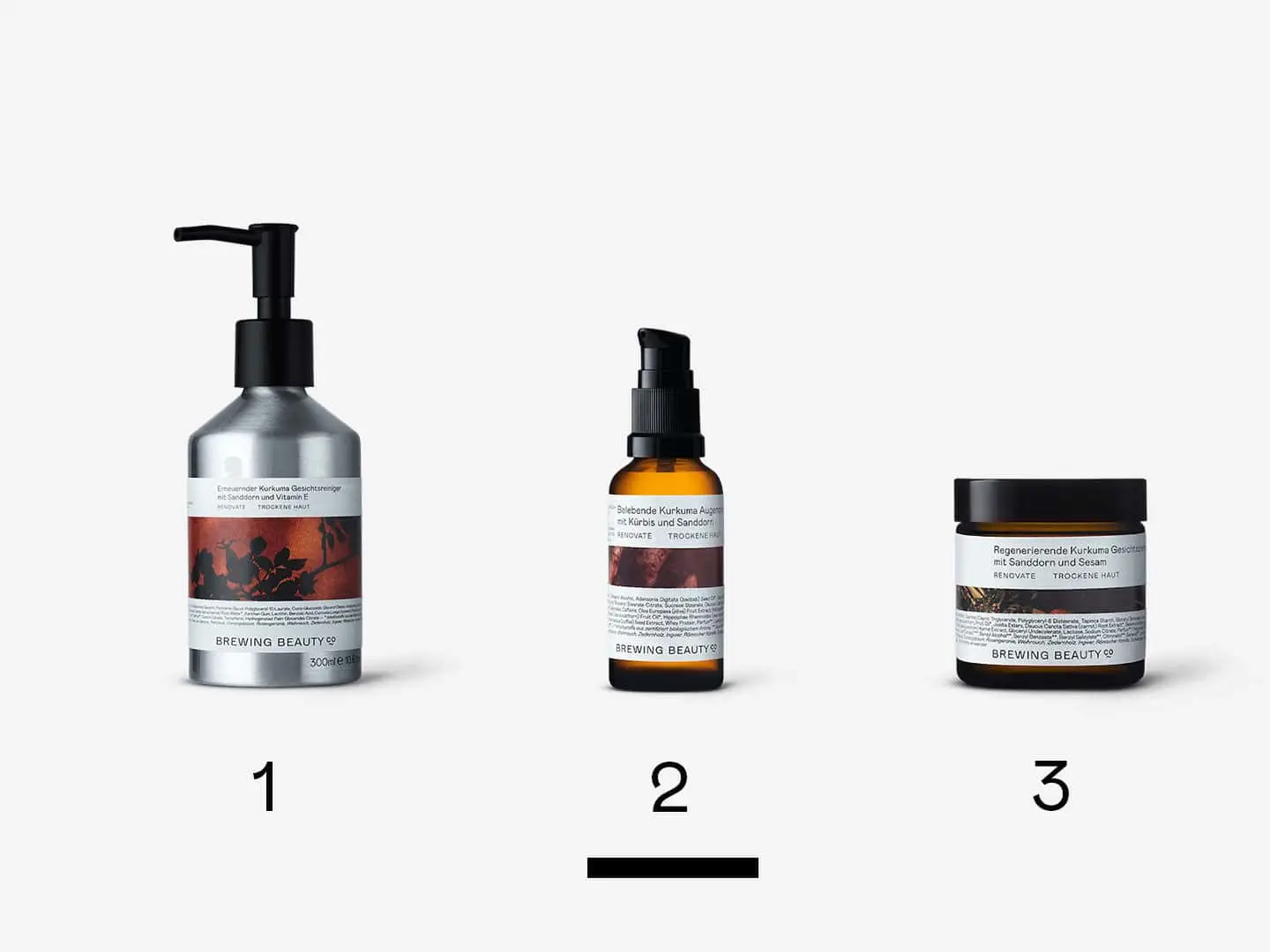 A lineup of Brewing Beauty products representing Routine No.41 