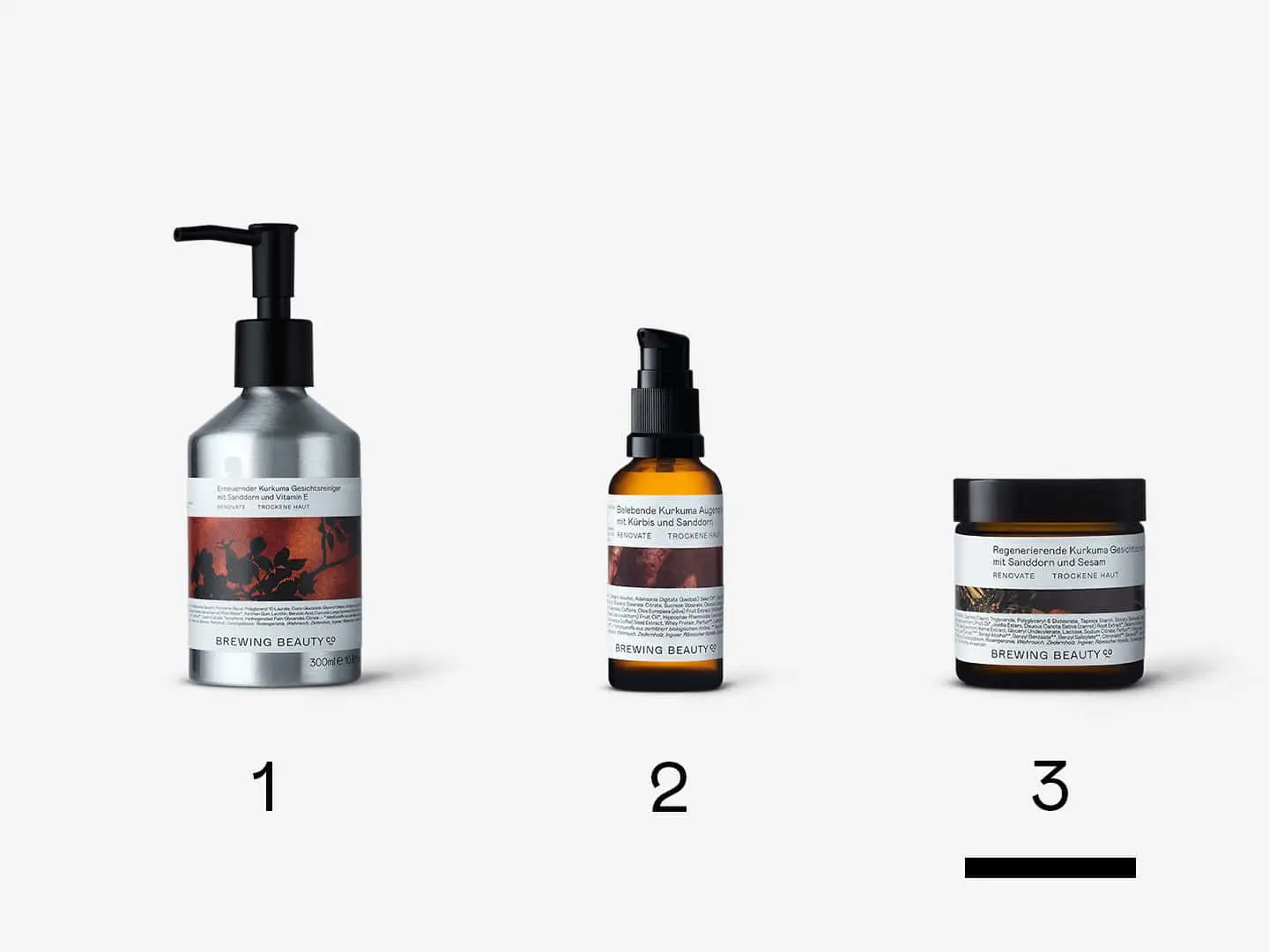 A lineup of Brewing Beauty products representing Routine No.41 