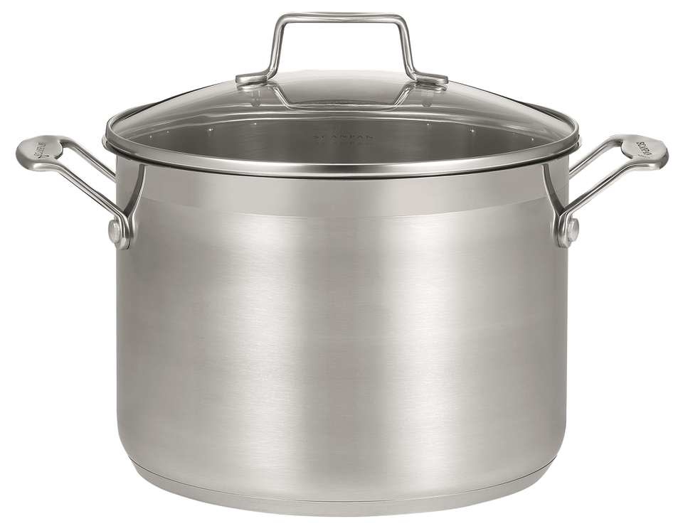 COOK CONCEPT, KC0004, Metalen soeppan met glazen deksel, 7L, geschikt voor alle warmtebronnen en ovens, ideaal voor soepen of stoofschotels, duurzaam en gebruiksvriendelijk, zilver