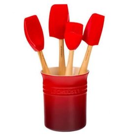 Le Creuset Spatelpot met 4 spatels - Kersenrood