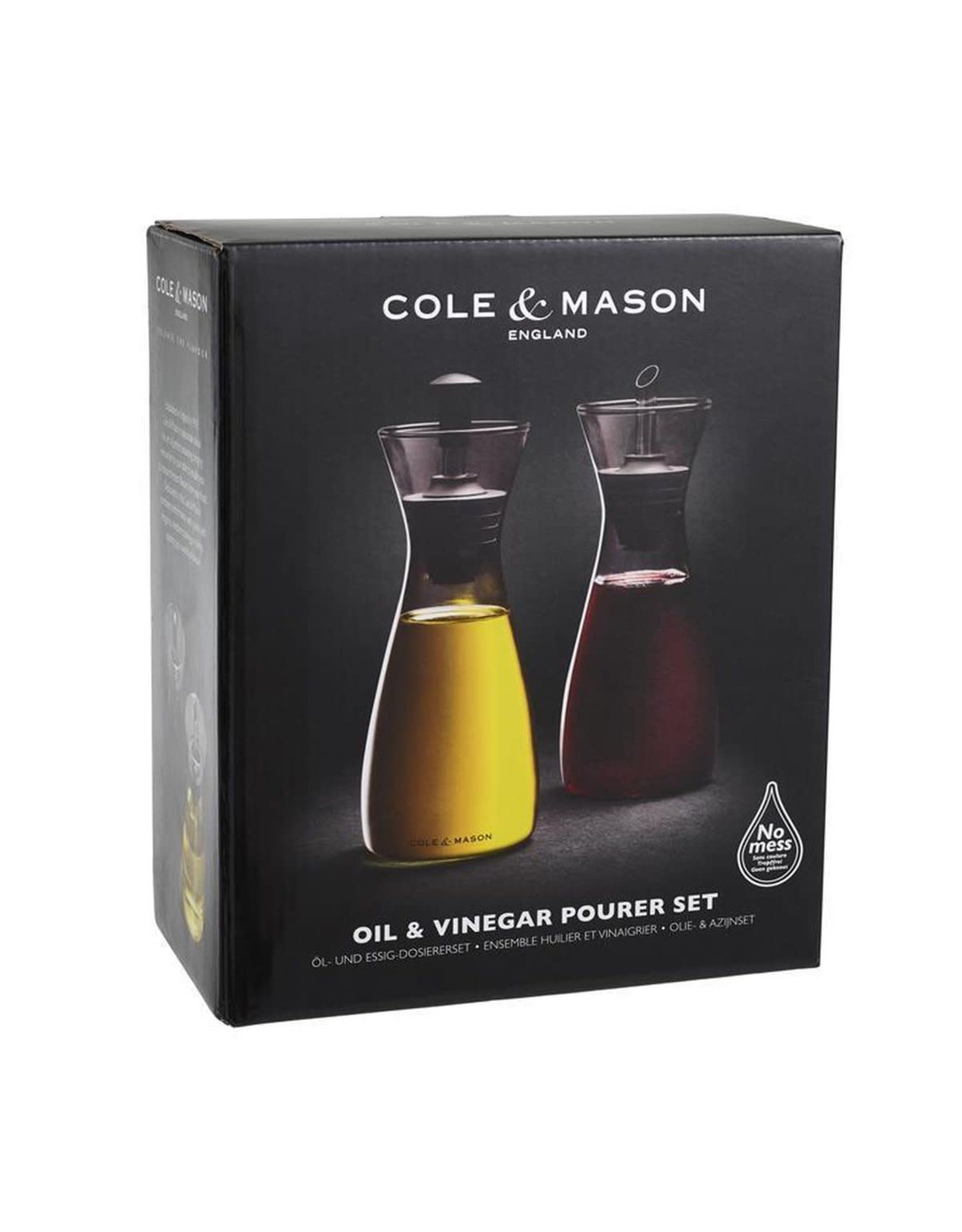 Cole & Mason Set olie-en azijnschenker transparant
