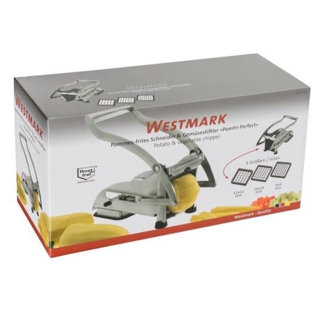 Westmark Frietsnijder PomfriPerfect – RVS aardappelsnijder met 3 messen voor perfecte frietjes